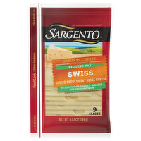 Sargento Sliced Reduced Fat Swiss Natural Cheese, 6.6 Ounce