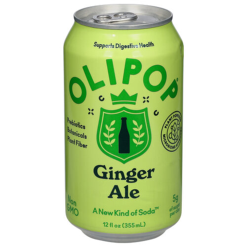 OLIPOP Prebiotic Soda, Ginger Ale