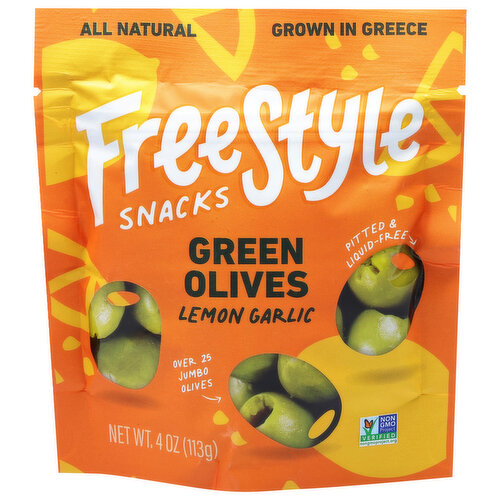 FreeStyle Snacks Lemon Garlic Green Olives