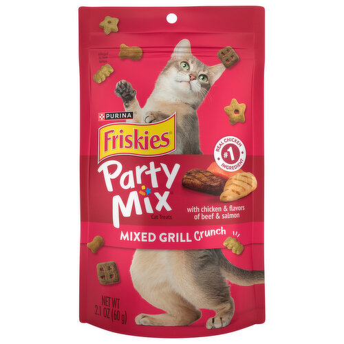 Friskies Made in USA Facilities Cat Treats, Party Mix Mixed Grill Crunch