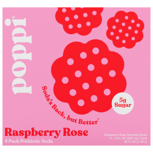 Poppi Prebiotic Soda Raspberry Rose