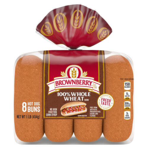 Brownberry Whole Grains 100% Whole Wheat Hot Dog Buns