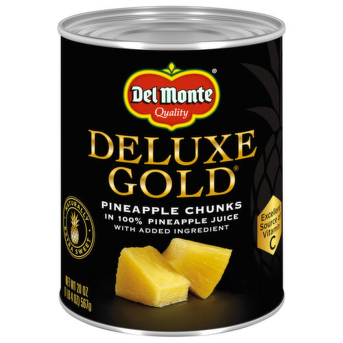 Del Monte Deluxe Gold Pineapple Chunks in 100% Pineapple Juice