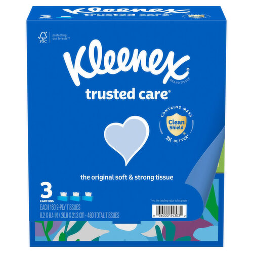 Kleenex Tissues, Trusted Care Flat Box Multipack