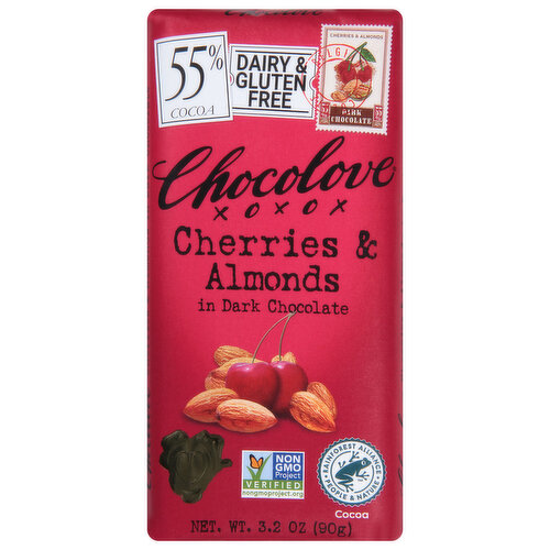 Chocolove Cherries & Almonds in Dark Chocolate, 55% Cocoa