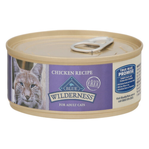 Blue Buffalo Wilderness High Protein Grain Free, Natural Adult Pate Wet Cat Food, Chicken