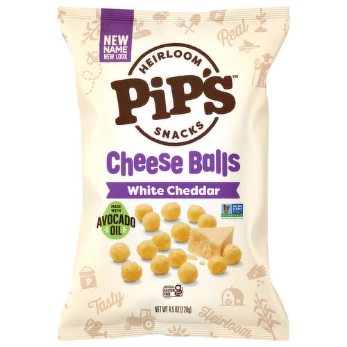 Pip's Heirloom Snacks Cheese Balls White Cheddar