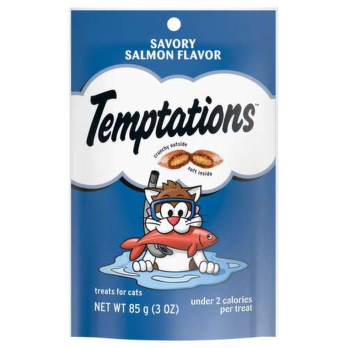 Temptations Crunchy and Soft Cat Treats Savory Salmon Flavor