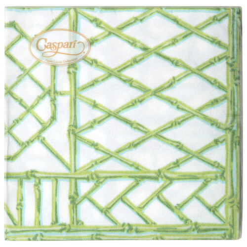 Caspari Bamboo Screen Moss Green Cocktail Napkin