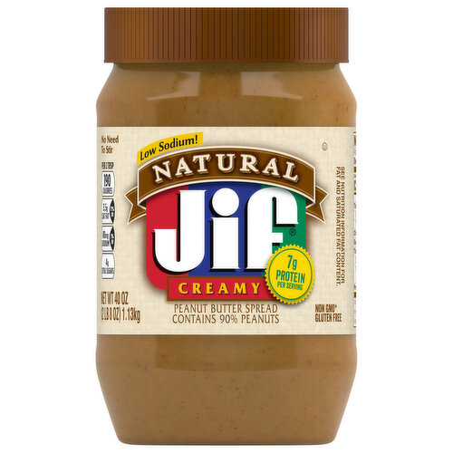 Jif Peanut Butter, Natural, Creamy