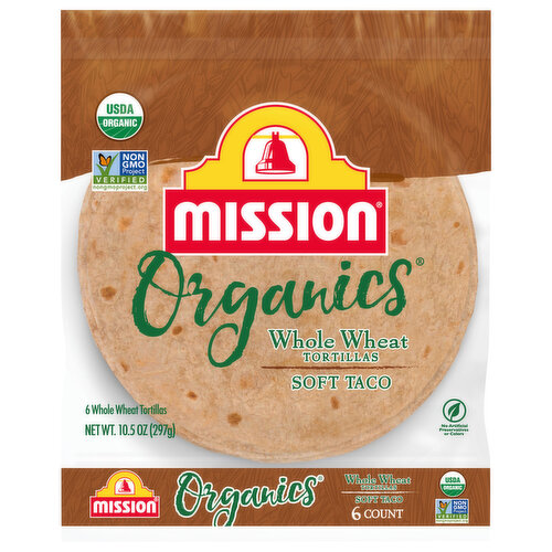 Mission Organics Soft Taco Whole Wheat Tortillas