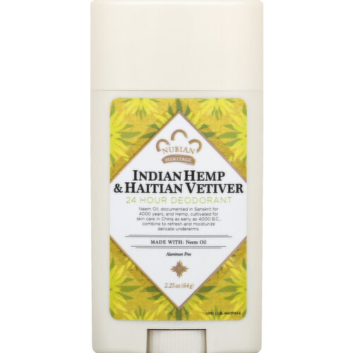 Nubian Heritage Deodorant Indian Hemp & Haitian Vetiver