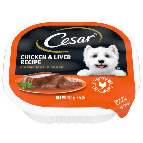CESAR Chicken & Liver Recipe Classic Loaf in Sauce Canine Cuisine