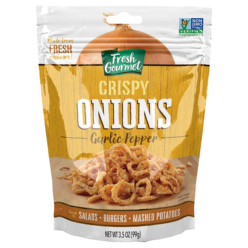 Fresh Gourmet Crispy Onions, Garlic Pepper