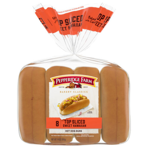 Pepperidge Farm Bakery Classics Top Sliced Sweet Hawaiian Hot Dog Buns