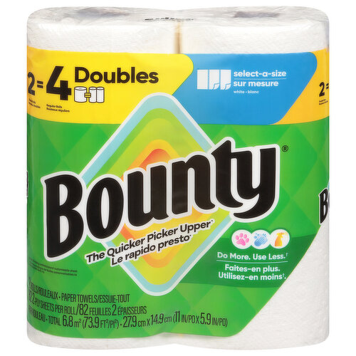 Bounty Dr Sas White Paper Towel Rolls 2 count