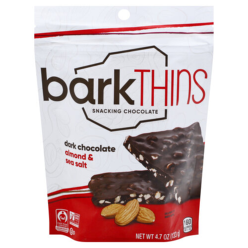 barkTHINS Snacking Chocolate, Dark Chocolate Almond & Sea Salt