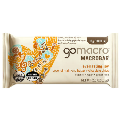 Gomacro Bar Coconut Almond Butter Choco Chip