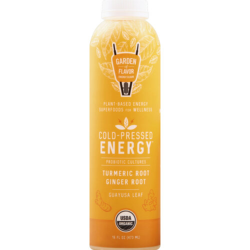 Garden of Flavor Cold-Pressed Energy, Turmeric Root Ginger Root
