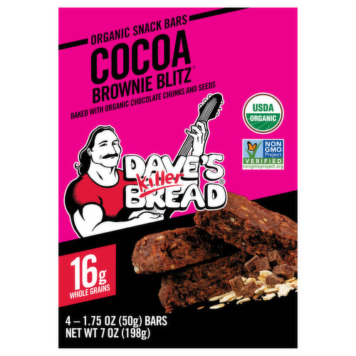 Dave's Killer Bread Snack Bars Cocoa Brownie Blitz