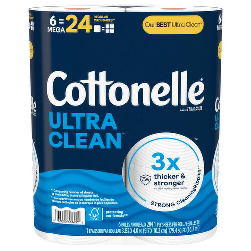 Cottonelle Ultra CleanCare Mega Roll Toilet Paper Bath Tissue