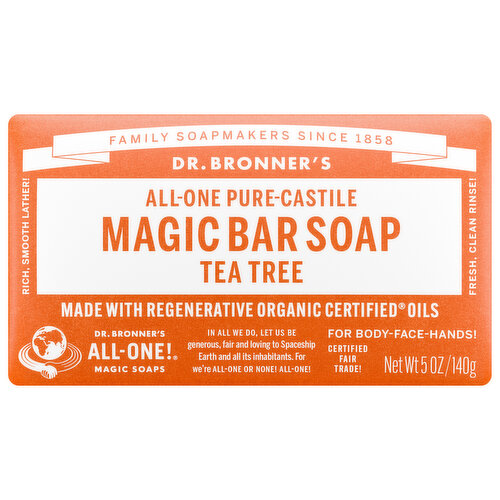 Dr. Bronner's Bar Soap, All-One Hemp Tea Tree