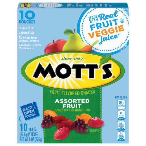 Motts Assorted Fruit Flavored Snacks, 10 Count