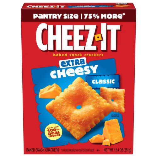 Cheez-It Cheese Crackers, Baked Snack Crackers, Extra Cheesy