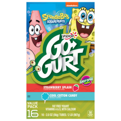 Go-Gurt Low Fat Yogurt, SpongeBob SquarePants Variety Pack