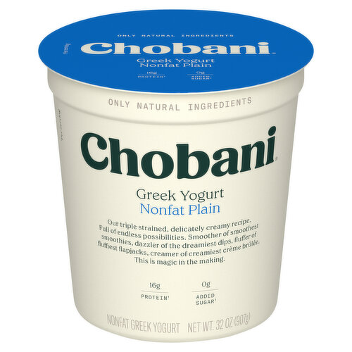 Chobani Yogurt, Greek, Non-Fat Plain