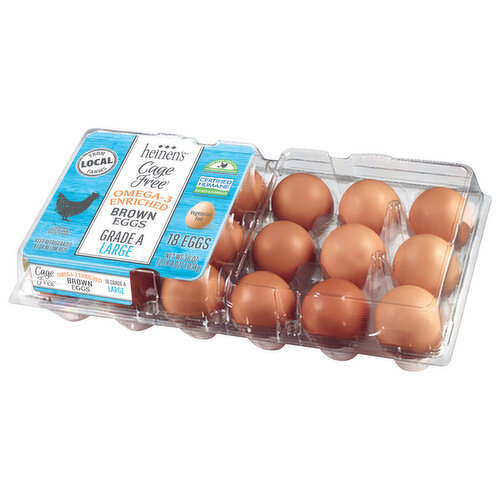 Heinen's Large Cage Free Omega 3 Brown Eggs