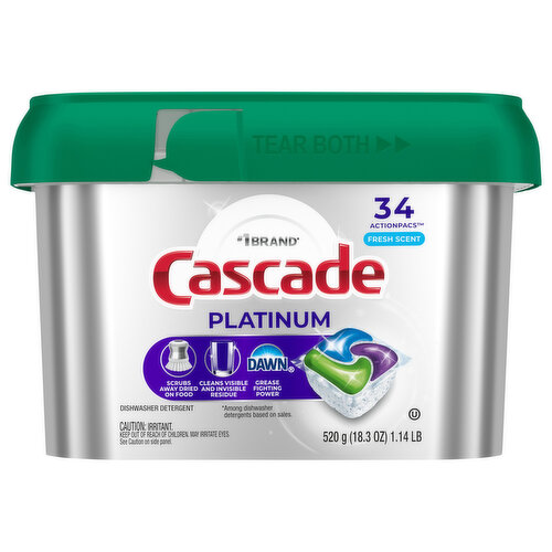Cascade Platinum Dishwasher Pods, Fresh Scent