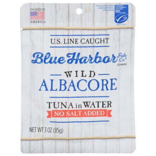 Blue Harbor Fish Co. Tuna, No Salt Added, Wild Albacore, in Water