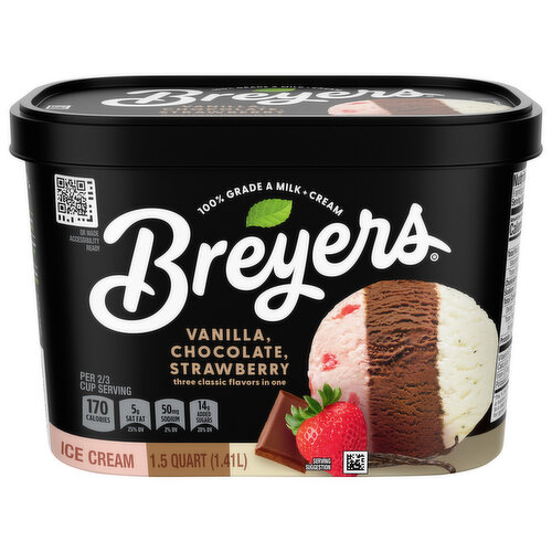 Breyers Ice Cream Vanilla Chocolate Strawberry