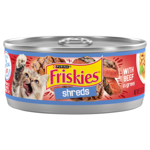 Friskies Gravy Wet Cat Food, Shreds With Beef in Gravy