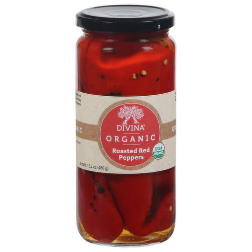 Divina Peppers, Red, Roasted, Organic