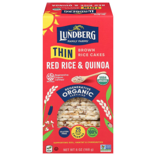 Lundberg Family Farms Thin Stackers Salt-Free Organic Red Rice & Quinoa Puffed