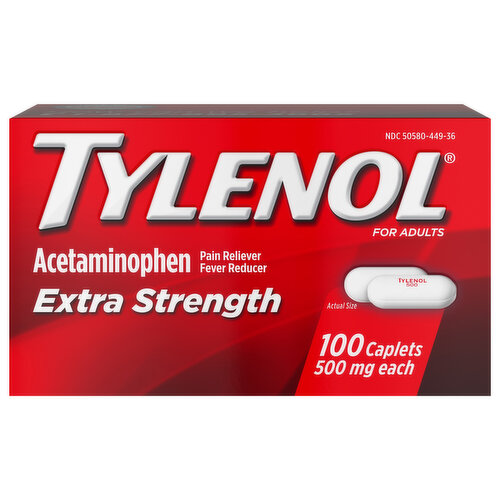 Tylenol Extra Strength Caplets, Fever Reducer And Pain Reliever, 500 Mg