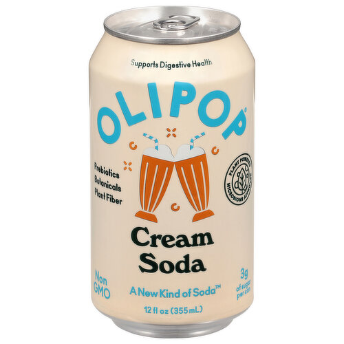 OLIPOP Prebiotic Soda, Cream Soda
