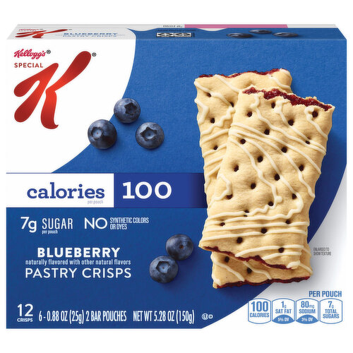 Kellogg's Special K Pastry Crisps, Breakfast Bars, Blueberry