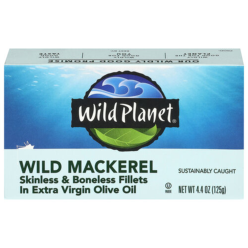 Wild Planet Skinless & Boneless Mackerel Fillets in Olive Oil
