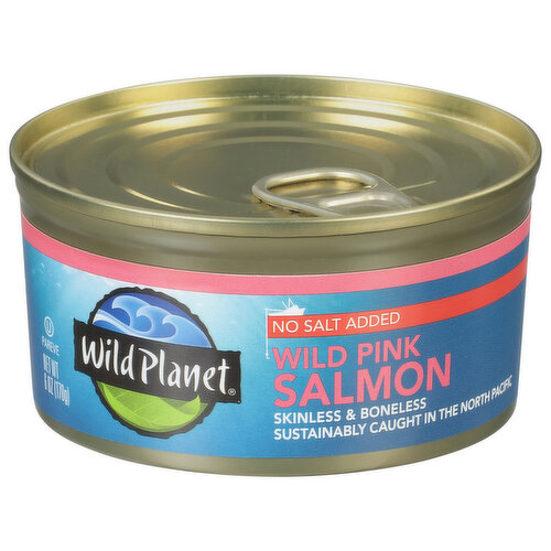Wild Planet Pink Salmon, No Salt Added, Wild