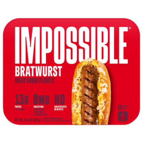 Impossible Bratwurst Sausage, Plant-Based