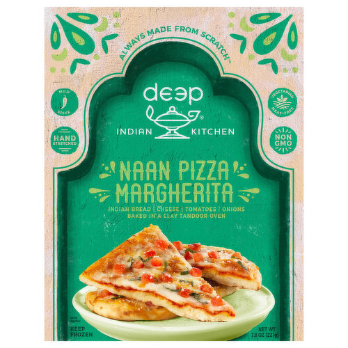 Deep Indian Kitchen Naan Pizza, Margherita, Mild Spice