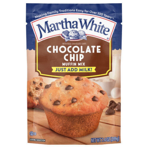 Martha White Muffin Mix Chocolate Chip, Pouch