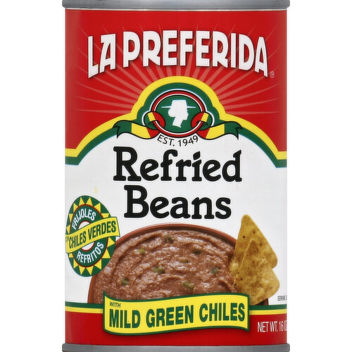 La Preferida Refried Beans Mild Green Chilies