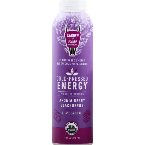 Garden of Flavor Cold-Pressed Energy, Aronia Berry Blackberry