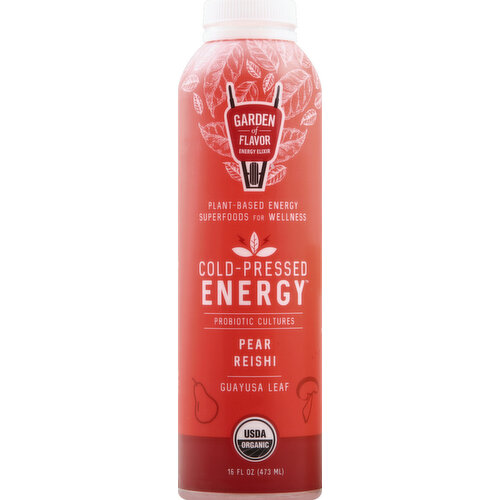 Garden Of Flavor Cold-Pressed Energy, Pear Reishi