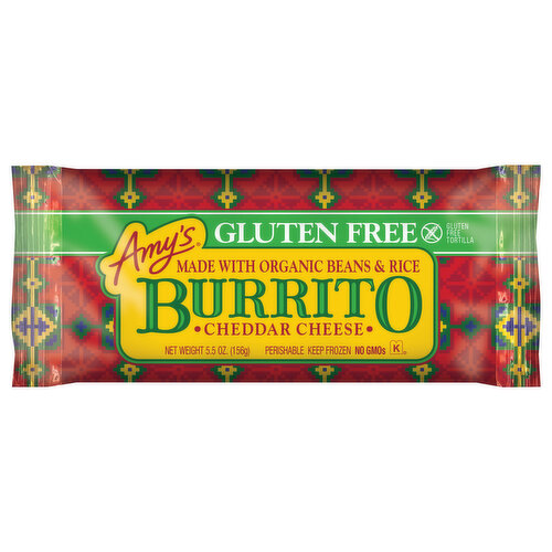 Amy's Kitchen Frozen Cheddar Cheese Burrito, Gluten Free