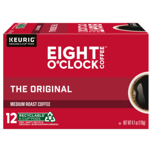 Eight O'Clock Coffee Coffee, Medium Roast, The Original, K-Cup Pods